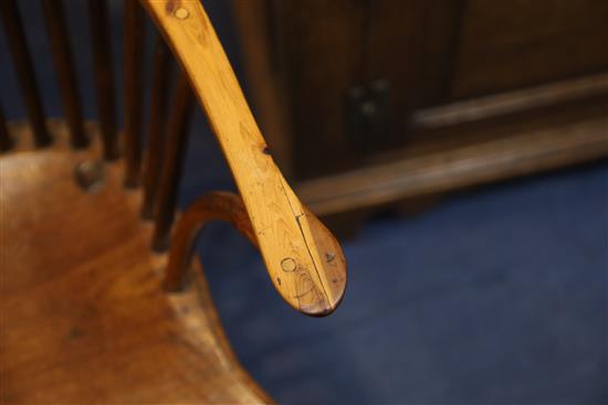 An early 19th century yew, ash and elm Windsor chair, W.2ft D.1ft 9in. H.3ft 5in.